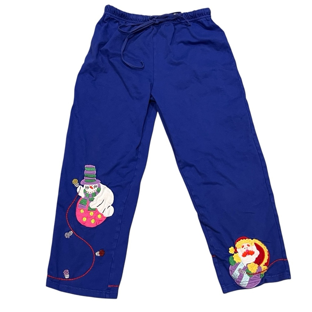 Michael Simon Royal Blue Knit Holiday Embellished Stretch Pants Girl’s size 7